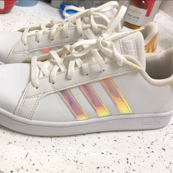 adidas Shoes - adidas Sneakers in White with Iridescent